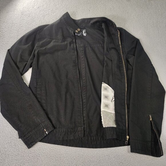 Volcom Light Jacket Womens XL Black Frochickie Full Zip Casual Moto Biker Skater - Picture 1 of 10
